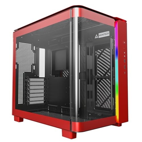Montech King 95 Midi-Tower, Tempered Glass, ARGB - rot