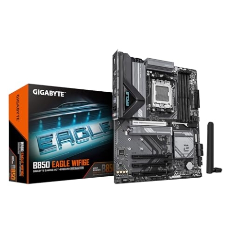 GIGABYTE B850 Eagle WIFI6E Motherboard - AMD Ryzen 9000 Serie CPUs, 8+2+2 Phasen digitales VRM, bis zu 8200MHz DDR5 (OC), 1xPCIe 5.0 + 2xPCIe 4.0 M.2, GbE LAN, WiFi 6E, USB 3.2 Gen 2