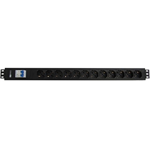 WP wpn-pdu-i02 – 12 Stromverteiler (PDU) – Stromverteiler (PDUs) (Standard, 1.5U, horizontal/vertikal, 250 V, 16 A, Typ F (Schuko)) schwarz