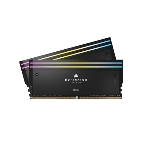 CORSAIR Dominator Titanium RGB DDR5 RAM 48GB (2x24GB) DDR5 7000MHz CL36 Intel XMP iCUE-Kompatibler Computerspeicher - Schwarz (CMP48GX5M2B7000C36)