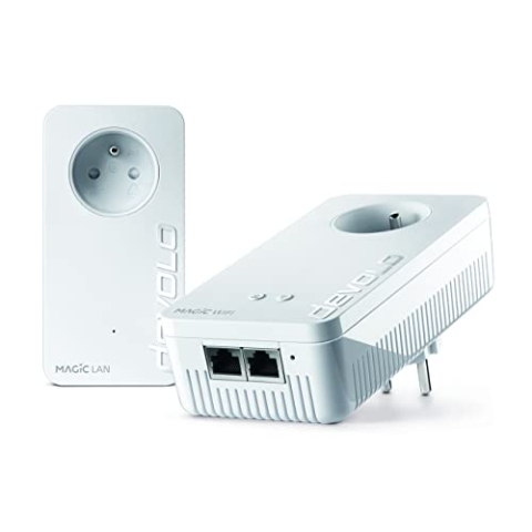 devolo Magic 2 WiFi next: schnellstes WLAN-Starter Kit (2400 Mbit/s, 3 Gigabit-Ethernet-Ports) ideal für Download und Streaming (geeignet für Frankreich)