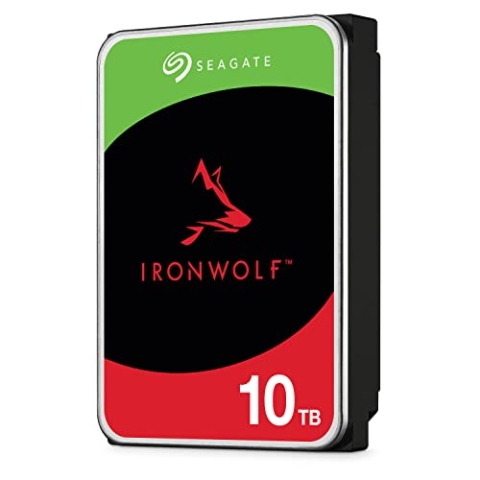 Seagate IronWolf 10TB, NAS interne Festplatte, HDD, 3.5 Zoll, 7200 U/Min, CMR, 256 MB Cache, SATA 6GB/s, silber, inkl. 3 Jahre Rescue Service, Modellnr.: ST10000VN0004