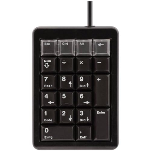 CHERRY G84-4700, Programmierbares Keypad, Deutsches Layout mit Numerik-Block, Kabelgebunden (USB-Anschluss), Plug & Play, Mechanische ML Switches, Schwarz