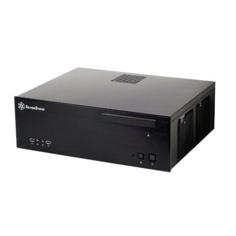 SilverStone SST-GD04B USB 3.0 - Grandia HTPC Micro ATX Desktop Gehäuse mit hochleistungsfähigem und geräuscharmen Kühlsystem, schwarz