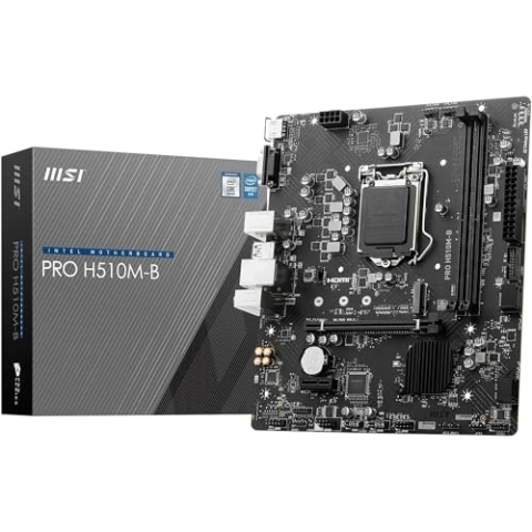 MSI PRO H510M-B Motherboard, Micro-ATX - Unterstützt Intel Core Prozessoren der 10. Generation, LGA 1200, LGA 1700 - 2 x DIMMs (3200MHz), 1 x PCIe 3.0 x16, USB 3.2 Gen1, 1G LAN, HDMI 1.4