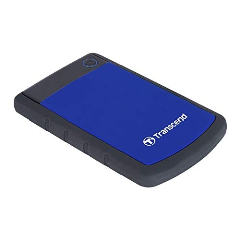 Transcend 2TB tragbare, robuste und stabile USB3.1 externe Festplatte (HDD) mit Backup-Funktion (Datensicherung per Knopfdruck); Plug & Play; TS2TSJ25H3B