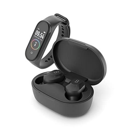 Ledwood Bundle Kepler ECOUTEURS TWS Avec Tracker ACTIVITE Noir
