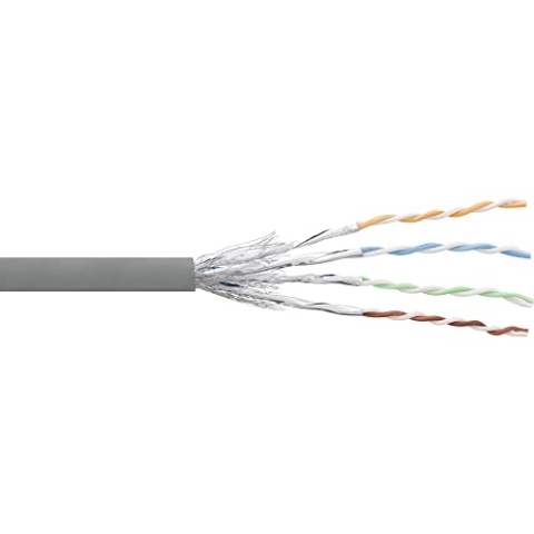 InLine 76499 Patchkabel Cat.6 S/FTP (PiMf), grau, AWG27, PVC, CU, 100m