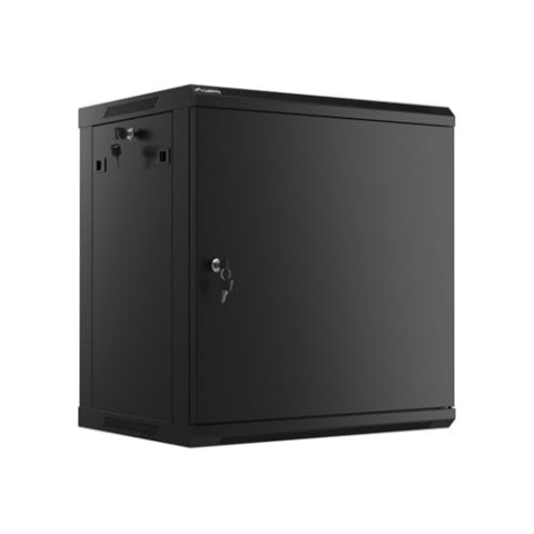 Lanberg Rackschrank 19" Wandmontage 12U/600X450 zur Selbstmontage mit Metalltür schwarz