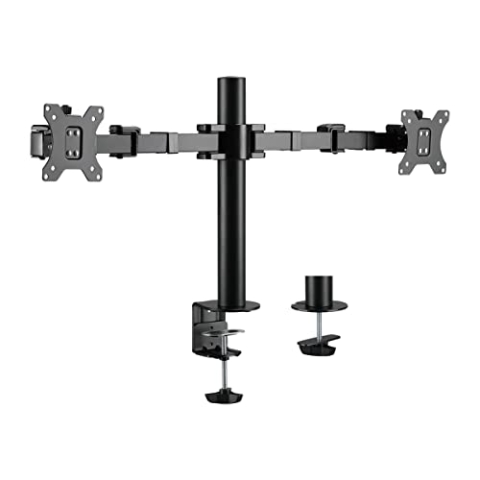 LogiLink BP0106 - Monitorhalterung 2-Fach, 17–32", Armlänge: verstellbar Schwarz