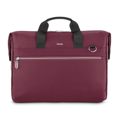 Hama Laptoptasche „Ultimate“ (für Laptops 34-36 cm, 13,3-14,1“, gepolstert, wasserabweisend, Elegante Businesstasche mit Tabletfach 11“, viele Fächer, Schultergurt, Trolleyschlaufe) rot