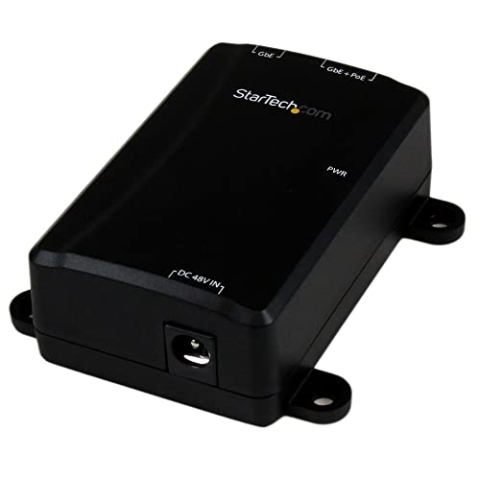 StarTech.com 1 Port Gigabit Midspan - PoE+ Injektor - 802.3at und 802.3af - wandmontierbarer Power over Ethernet Injektor Adapter