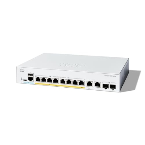 Cisco Catalyst 1200-8P-E-2G-Smart-Switch, 8-Port-GE, PoE, EXT. PS, 2 x 1-GE-Kombi, eingeschränkter Lebenszeitschutz (C1200-8P-E-2G)