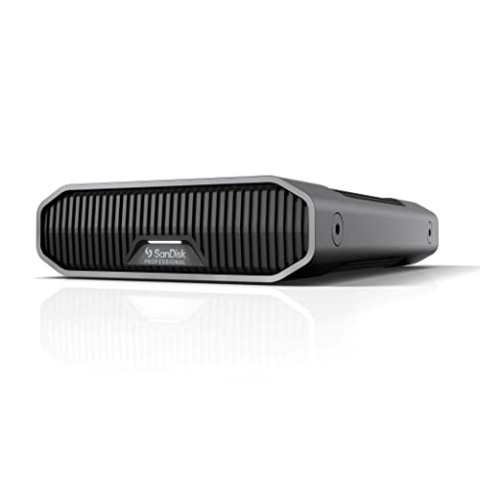 SanDisk PROFESSIONAL G-DRIVE 6 TB Desktop-Festplatte (250 MB/s Lese- und Schreibgeschwindigkeit; USB-C auf USB-C-Kabel; Kurzanleitung; Netzteil und Kabel; 3 Jahre Garantie)