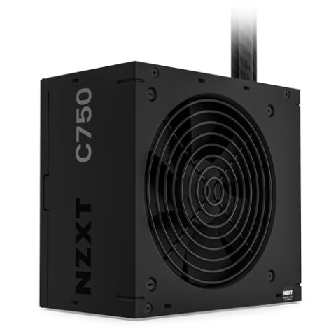 NZXT C750 Bronze PC-Netzteil - PA-7B2BB-EU - 750 Watt – 80 Plus Bronze zertifiziert – Nichtmodulares Design – 120 mm-Lüfter mit FDB-Lager – ummantelte Hauptkabel – 3 Jahre Garantie – Schwarz (2023)