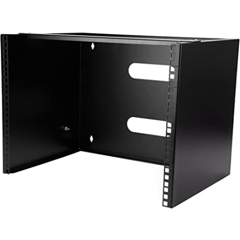 StarTech.com 8HE Netzwerkschrank 19 Zoll - Wandhalterung für Patchpanel/Netzwerk geräte - 13,75 Zoll tief - Serverschrank/wand rack für Wandmontage - kleiner(half) rack - 36kg Tragkraft (WALLMOUNT8)