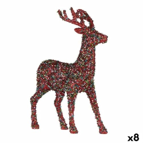 Krist+ Dekofigur Rentier Weihnachten Glitzer bunt Kunststoff 15x45x30cm (8 Stück)