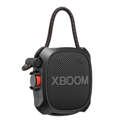 LG XBOOM GO XG2TBK, High Power Speaker, Bluetooth, Powerful Bass, IP67 Waterproof and Dustproof, Military Resistance, DJ Functions, Karaoke, Customizable Lighting, Black