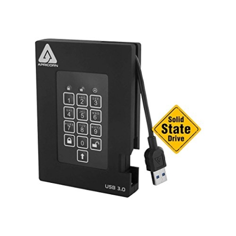 Apricorn Aegis Fortress Externe SSD (512 GB, FIPS 140-2, Level 2, 256-Bit verschlüsselt, USB 3, A25-3PL256-S512F)