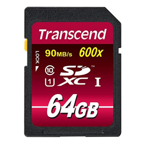 Transcend Ultimate-Speed SDXC Class 10 UHS-1 64GB Speicherkarte (bis 90MB/s Lesen)