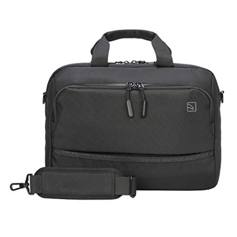 Tucano Planet - Laptop PC Tasche 15.6" Kompatibel mit MacBook PRO 16", Doppelfach, mit Schultergurt, Trolleybefestigung, für Arbeit Büro Universität Reisen