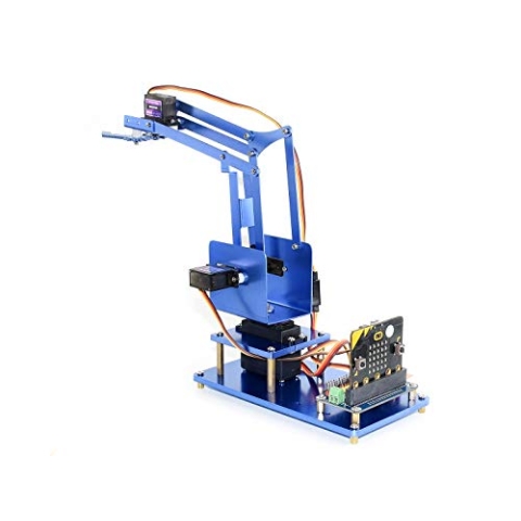 Waveshare 4-DOF Metal Robot Arm Kit for Micro/-bit Remote Control Board 16-Channel Servo/PWM Outputs 12-bit Resolution Integrates 5V Regulator