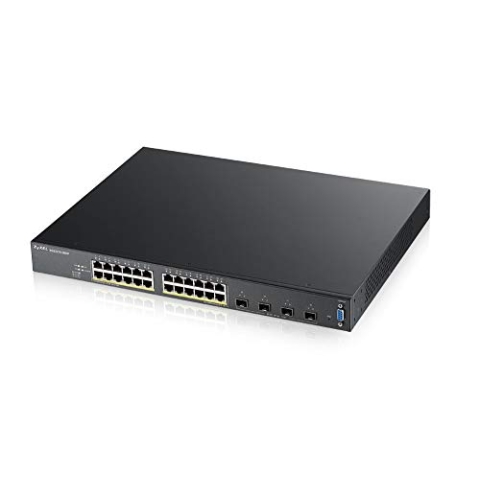 Zyxel 24-Port Gigabit Layer 2 Managed Switch mit PoE+ mit 375 Watt max., 4x 10G [XGS2210-28HP]