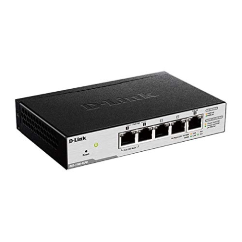D-Link DGS-1100-05PD 5-Port Gigabit PoE Smart Managed Switch (10/100/1000 Mbit/s, ohne externen Stromanschluss)