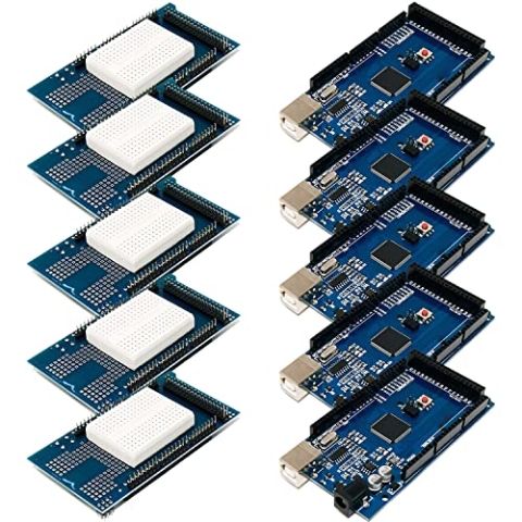 AZDelivery 5 x AZ-MEGA2560-Board Bundle mit Prototype Shield kompatibel mit AZ-MEGA2560-Board inklusive E-Book!
