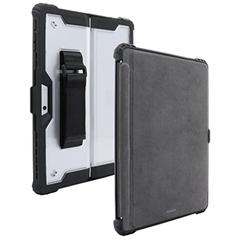 JT Berlin Handstrap Hülle kompatibel mit Microsoft Surface Pro 9 / Pro 10 Case [Microsoft Signature Keyboard kompatibel, Abnehmbare Handschlaufe, Surface Slim Pen 2 Halterung] schwarz/transparent