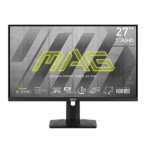 MSI MAG 274UPFDE 27 Zoll 4K Gaming Monitor, UHD (3840x2160), 144 Hz, 1 ms, Rapid IPS Panel, HDR 400, HDMI 2.1, schwarz