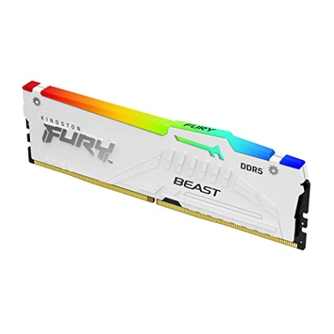 Kingston FURY Beast Weiß RGB XMP 16GB 5200MT/s DDR5 CL40 DIMM Desktop Gaming Speicher Einzelnes Modul - KF552C40BWA-16