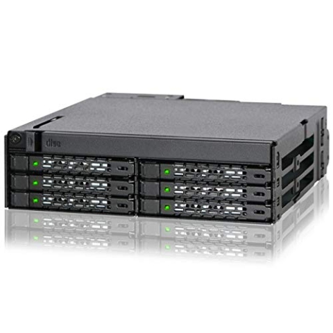 ICY DOCK ToughArmor MB606SPO-B - Wechselrahmen für 6X 2,5 Zoll SATA/SAS SSD/HDD und 1x SATA Ultra Slim ODD in 1x 5,25 Zoll Vollmetall
