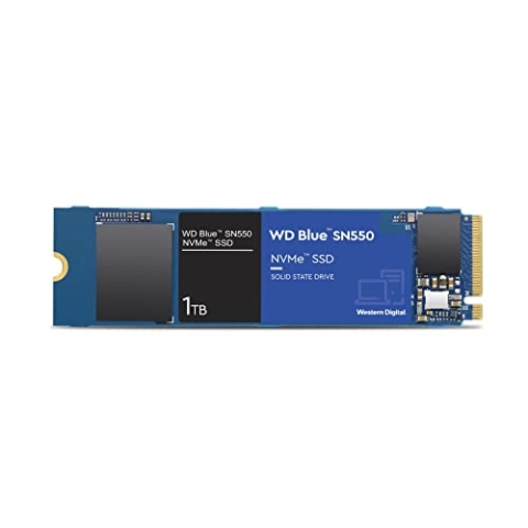 WD Blue SN550 NVMe SSD 1 TB (interne SSD, Leistungssteigerung für den PC, schlanker Formfaktor M.2 2280, speziell entworfene Controller und Firmware für optimale Leistung)