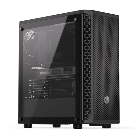 ENDORFY Signum 300 Core, ATX PC-Gehäuse, 2X 120mm Lüfter inklusive, gehärtetes Glas an der Seite, Mesh-Frontplatte, bis zu 325mm GPU, abnehmbare Staubfilter, EY2A004