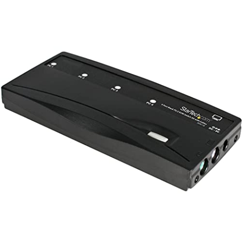 StarTech.com 4 Port VGA / PS/2 KVM Switch - PS/2 KVM Umschalter inkl. Kabel - 4 Port Desktop KVM Umschalter 1x PS/2 und 4x VGA Buchse
