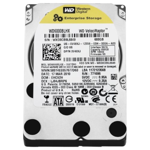 Western Digital WD6000BLHX VelociRaptor 600GB interne Festplatte (6,4 cm (2,5 Zoll), 10000rpm, 3,6 ms, 32MB Cache)