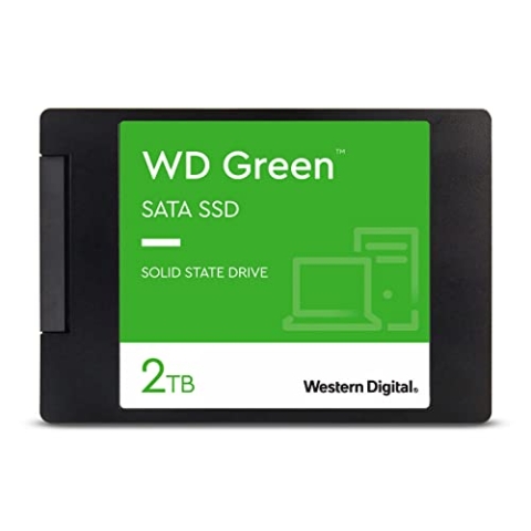 WD Green SATA SSD interne SSD 2 TB (2,5 Zoll Modul für den Einsatz in Laptops und Desktop PCs, SLC-Caching-Technologie, Stoßfest, WD F.I.T. Lab-zertifiziert) grün
