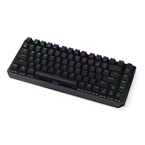 ENDORFY Thock 75% Wireless Red, 75% Wireless Mechanical Keyboard, QWERTY, Kailh Box Red switches, RGB, PBT keycaps | EY5A073, schwarz