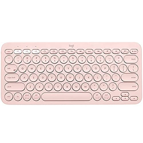 Logitech K380 Kabellose Bluetooth-Tastatur, Multi-Device & Easy-Switch Feature, Windows- und Apple-Shortcuts, PC/Mac/Tablet/Handy/Apple iOS+TV, Italienisches QWERTY-Layout - Rose