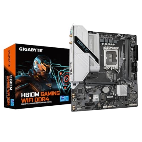 Gigabyte H610M Gaming WF DDR4 Motherboard - Unterstützt Intel Core 14th CPUs, 6+1+1 Hybrid Digital VRM, bis zu 3200MHz DDR4, 2xPCIe 3.0 M.2, Wi-Fi 802.11ac, GbE LAN, USB 3.2 Gen 1