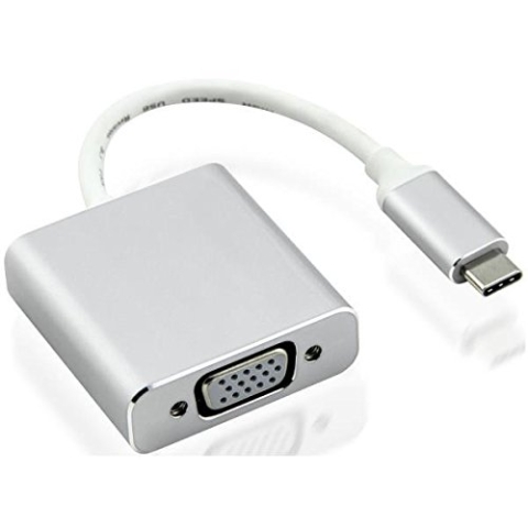 Nilox USB Type-C – VGA M/F USB Type-C VGA Silber – Adapter für Kabel (USB, VGA, männlich/weiblich, Silber)