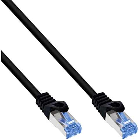 InLine 74850S Patchkabel, Cat.6A, S/FTP, TPE flexibel, schwarz, 50m