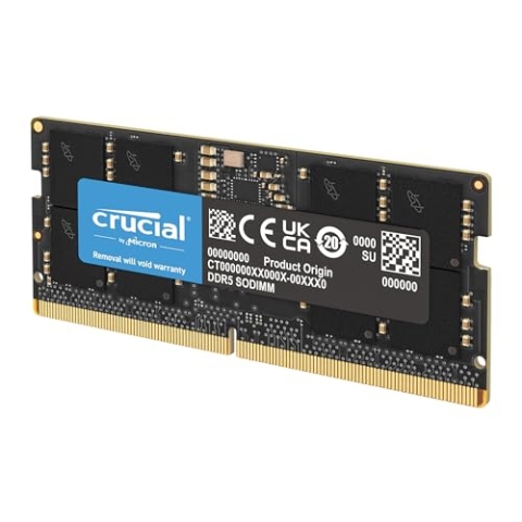 Crucial DDR5 RAM 8GB 5600MHz SODIMM, Arbeitsspeicher für Laptop/Notebook, Mini PC, Hochleistungs-RAM (auch 5200MHz / 4800MHz), CL46 - CT8G56C46S5