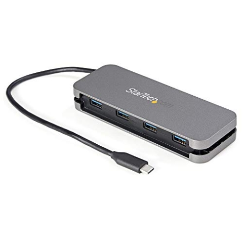 StarTech.com 4 Port USB-C-Hub - 3X USB-A - 5Gbit/s USB 3.0 Typ-C Hub (USB 3.2 Gen 1) - Busbetrieben - Tragbarer USB-C auf USB-A Adapter Hub - 28,5cm Kabel integirertes Host-Kabel (HB30CM4AB)