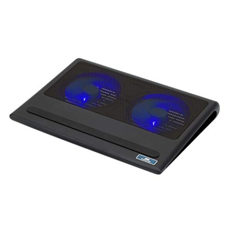 RIVACASE Kühlsystem für Notebooks, Laptopkühler belüfteter Laptop Ständer, Kühlpad, Cooling pad, Kühlmatte für Laptops bis 17,3 Zoll - schneller Kühlvorgang 1100 U/min, USB (17,3 Zoll) - 5557 Schwarz
