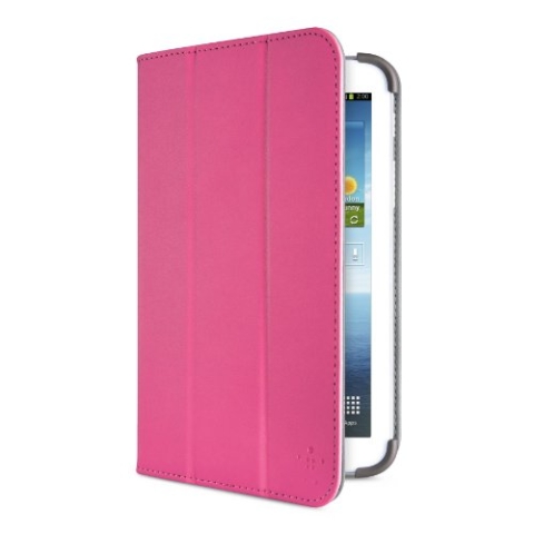 Belkin Smooth Tri-Fold-Schutzhülle mit Standfuß für Samsung Galaxy Tab 3 17,8 cm (7 Zoll) pink