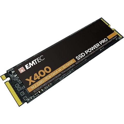 Emtec ECSSD2TX400 – Interne SSD – M.2 2280 NVMe – PCIe Gen4x4 – X400 Power Pro Kollektion – 2TB, 2TB – 3D NAND – ideal für Gaming, Videospiele, Intensive Arbeitsladung.
