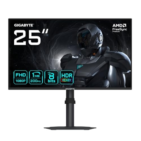 Gigabyte G25F2 24,5" FHD Gaming-Monitor – 1920 x 1080, 200Hz, 1ms, 300 cd/m², DisplayHDR 10, HDMI 2.0, DisplayPort 1.4