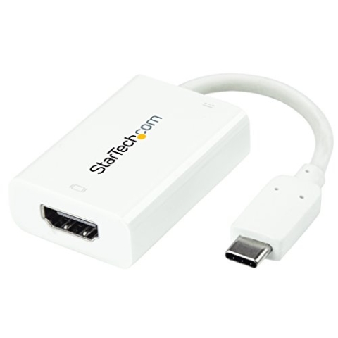 StarTech.com USB-C auf HDMI Adapter mit USB Stromversorgung - USB Typ C zu HDMI Konverter für Computer mit USB C - 4K 60Hz - Weiß